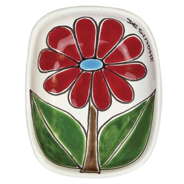 Ashtray Folk flower de simone pottery PC273FK-1 Ashtray Folk flower de simone pottery PC273FK-1